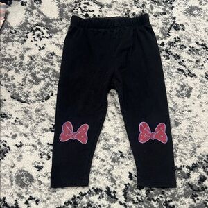 Black Kids Leggings with Red Bow Accents